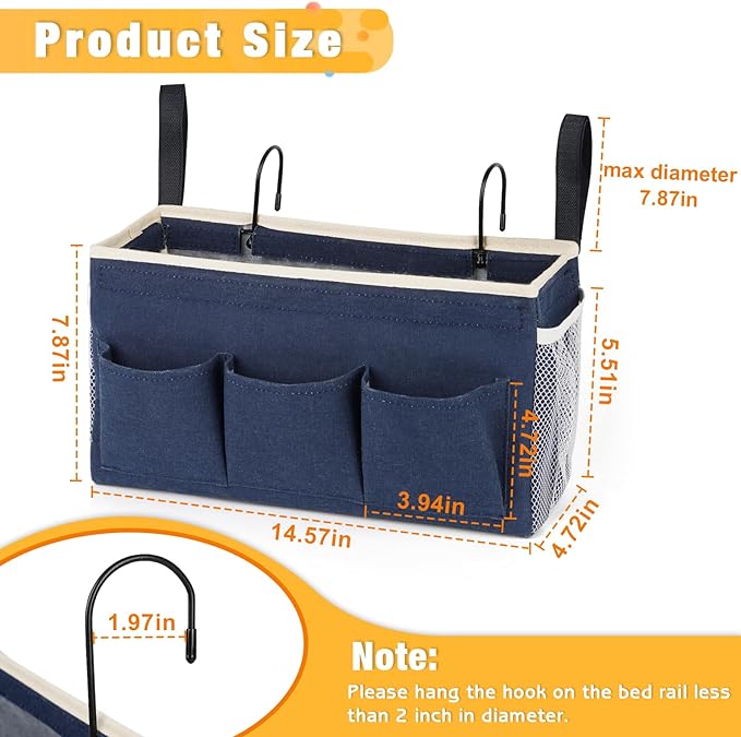 Lilithye Bedside Caddy Bedside Organizer Bedside Storage Caddy - Image 3