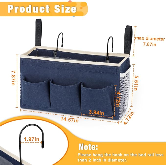 Lilithye Bedside Caddy Bedside Organizer Bedside Storage Caddy - Image 3