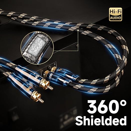 TODN HiFi RCA Cables Audiophile, Double Shielded RCA Cable Male to Male Stereo - Image 4