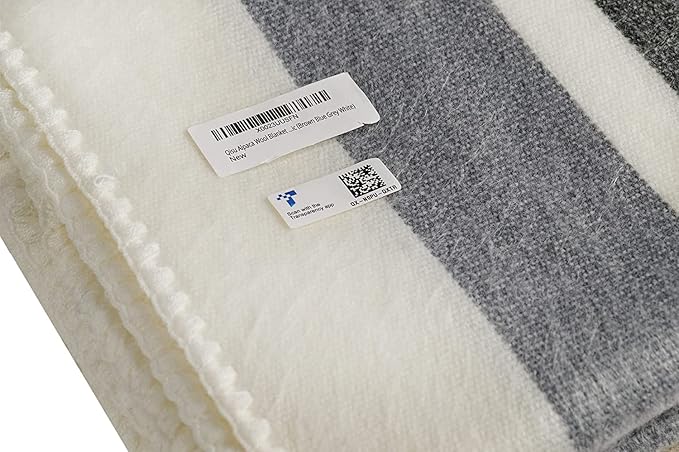 QISU Alpaca Wool Blanket Throw | Large, Stripe | 85 x 65 inches | Ultra-Soft - Image 5