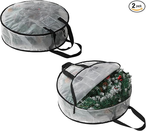 2 Pack Wreath Storage Bag, Christmas Decoration Garland Container, 24 Inch by Unknown