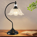 Table Lamp for Bedroom, Crystal Glass Beside Lamp, Plug in Dimmable Black Lamp by Unknown