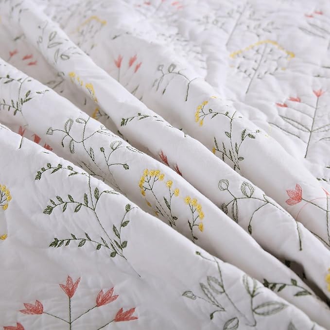 MarCielo 3-Piece 100% Cotton Oversized Bedspread Lightweight Quilt Coverlet - Image 9