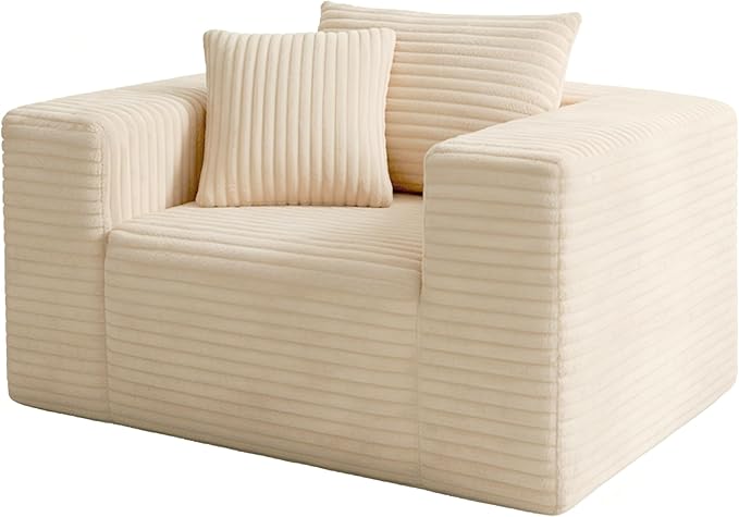 Single Sofa Foam Couch Sofa for Small Spaces, Giant Bean Bag Chair, Comfy Sofas by sonovafurn