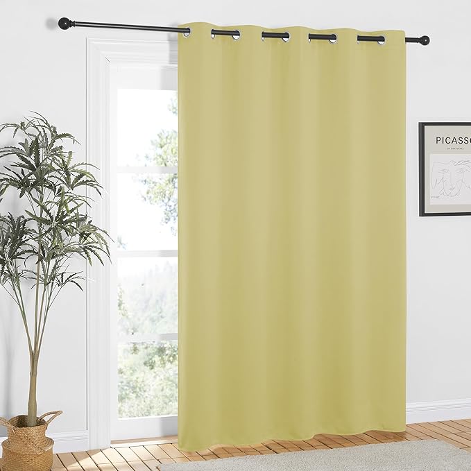 NICETOWN Paler Yellow Blackout Curtains 84 inch Length, Grommet Top Room - Image 7