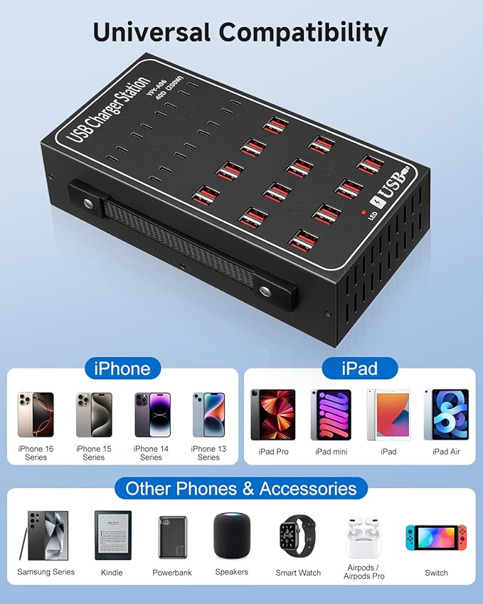200W USB~c Charging Station, 40 Port USB~C Charger Block, Fast Charging Station - Image 4
