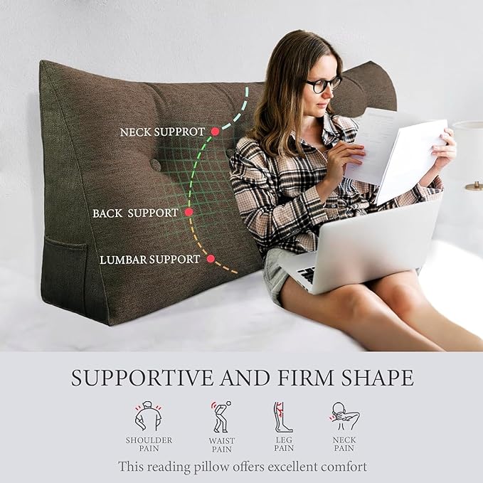 homecozy Wedge Headboard Pillow Dorm Room Reading Pillow Back Support - Image 2