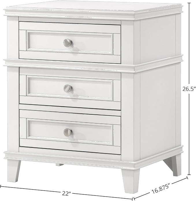 HKHUASEN White Bedside Table - Image 3