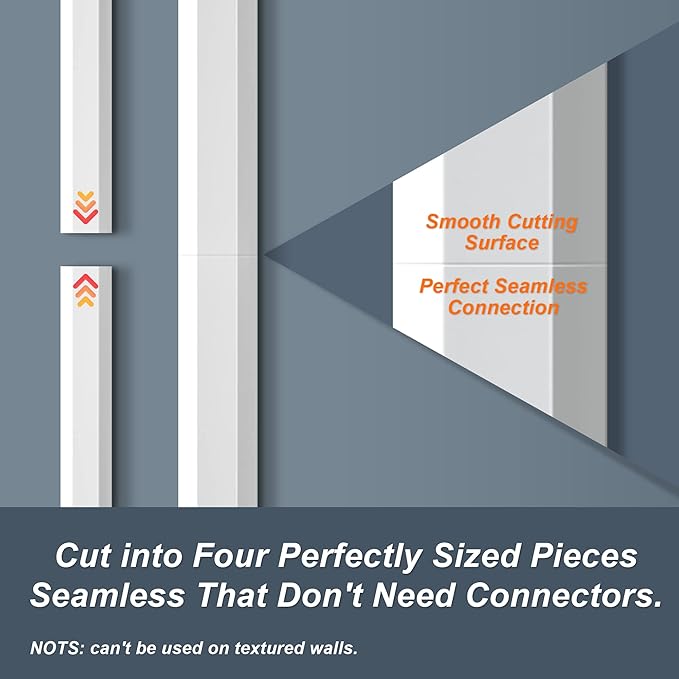 TV Cable Hider - 62.8in PVC Cord Hider Cable Management Wall, Paintable Cable - Image 3