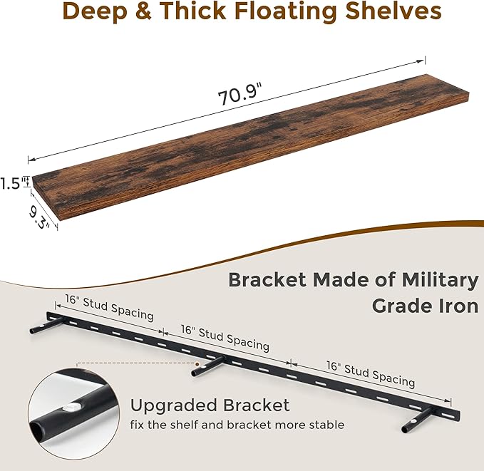 Fun Memories 72 Inch Floating Shelves - Image 3