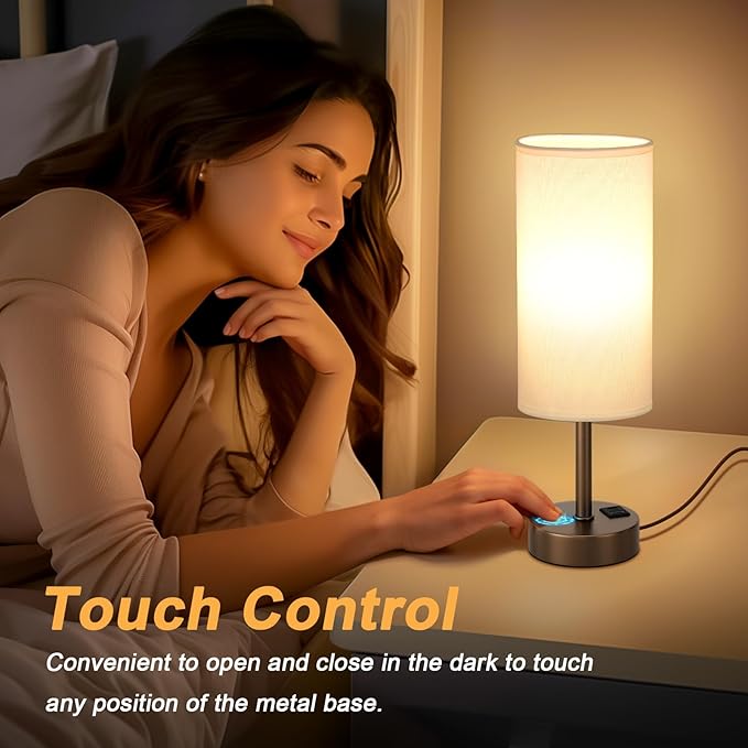 Bedside Touch Table Lamps for Bedroom Nightstand - Image 4