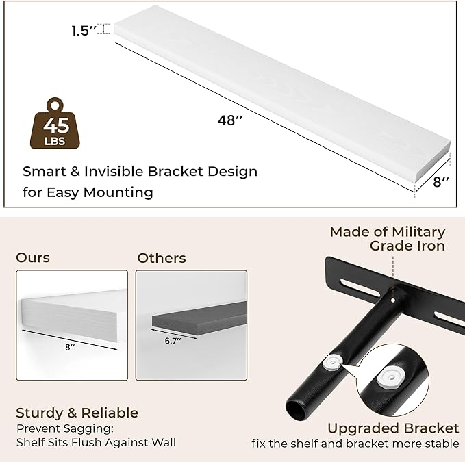 RICHFOCUS 48Inch Floating Shelves - Image 4