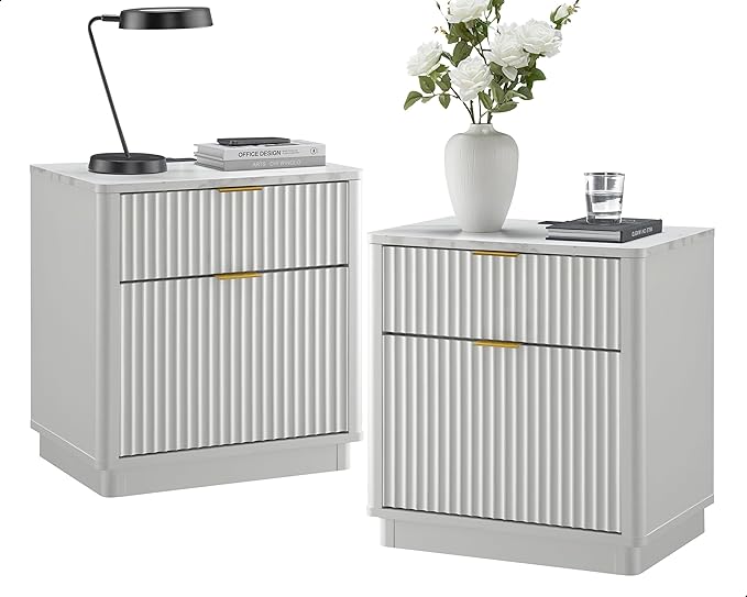 T4TREAM 23'' Fluted Nightstand Set of 2 by T4TREAMFurniture