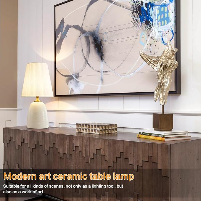 Modern Textured Ceramic Table Lamps 22.75In - Image 7