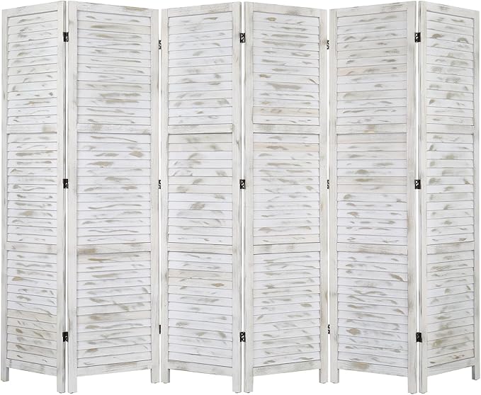 Bonnlo Wood Room Divider Privacy Screen, 5.9 Ft Tall Folding Partition Wall by Bonnlo