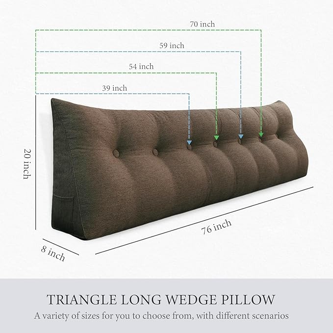 homecozy Wedge Headboard Pillow Dorm Room Reading Pillow Back Support - Image 4