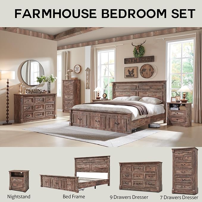 Farmhouse King Size Bed Frame - Image 6