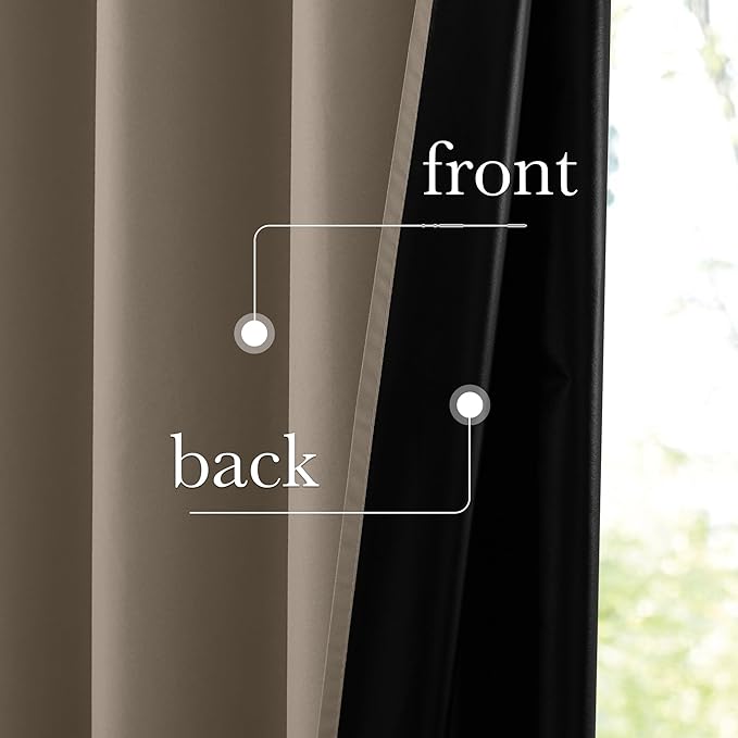 NICETOWN 100% Blackout Tan Curtains - Image 4