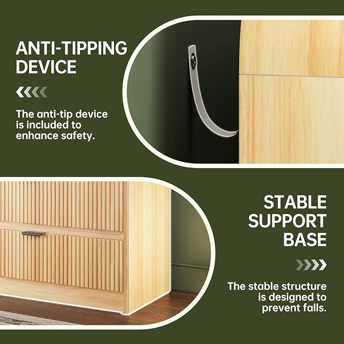FURSUN Fluted 5 Drawers Dresser - Image 5