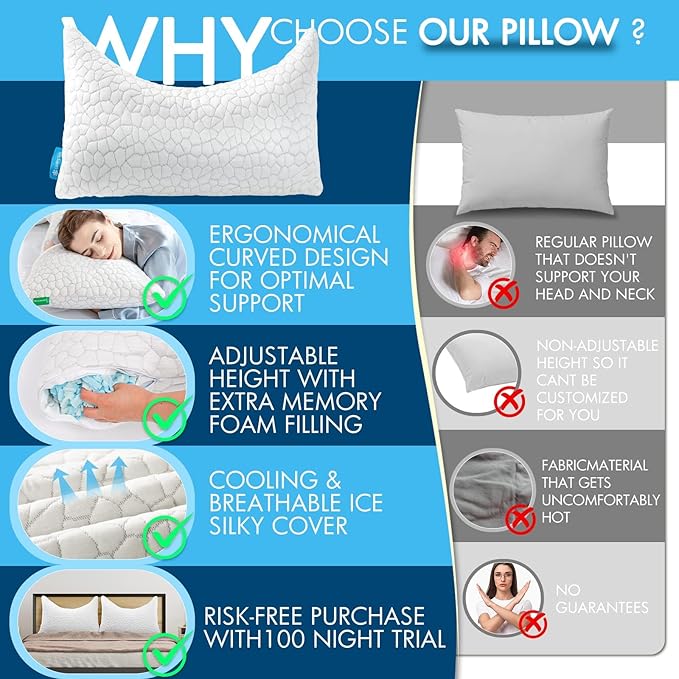 SUPA MODERN Cooling Pillows for Side Sleepers, Cool Side Sleeper Pillow for - Image 8