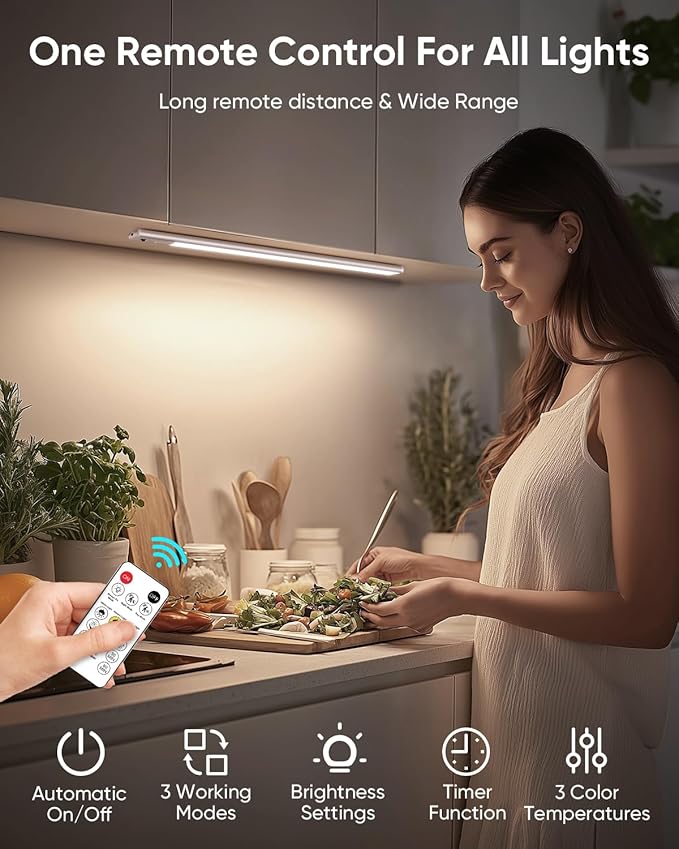Under Cabinet Lighting Wireless, Rechargeable 62 LED Motion Sensor Light Indoor - Image 3