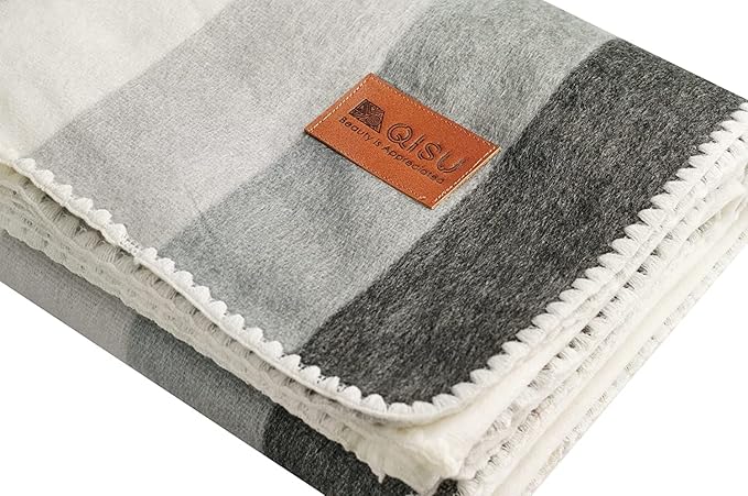 Qisu Ecuadorian Wool Blanket . Queen, Warm Throws | Hand-Woven Craftsmanship | - Image 2