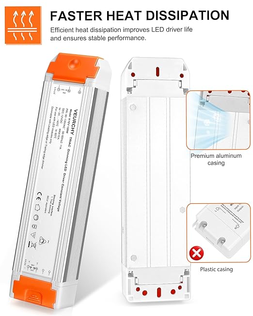 120W LED Driver 12v Dimmable, AC 120V to DC 12V 120 Watt LED Dimmable - Image 4