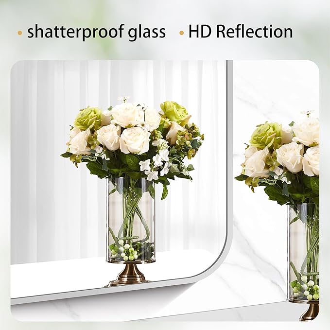 30" x 36"Bathroom Mirror, Decorative Rectangular Vanity Mirror - Image 4