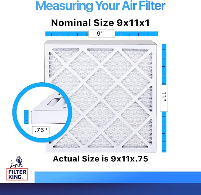 Filter King 9x11x1 Air Filter | 4-PACK | MERV 8 HVAC Pleated A/C Furnace - Image 2