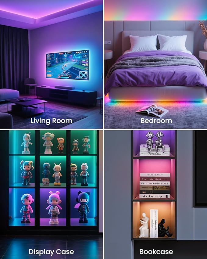 16.4ft RGB+IC LED Lights for 50-75 Inch TV, Backlight Strip Behind TV - Image 6