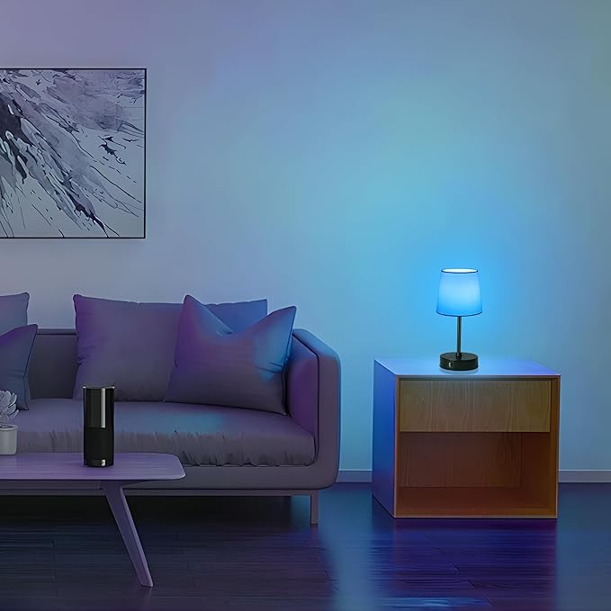 Ascher Small Bedside Table lamp, RGB Color Changing Lamps, 3 Color Temperatures - Image 9