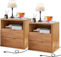 LEYAOYAO Fluted Farmhouse Nightstand Set of 2 by LEYAOYAO-Findtheshiningpointofyourideallife%EF%BC%81
