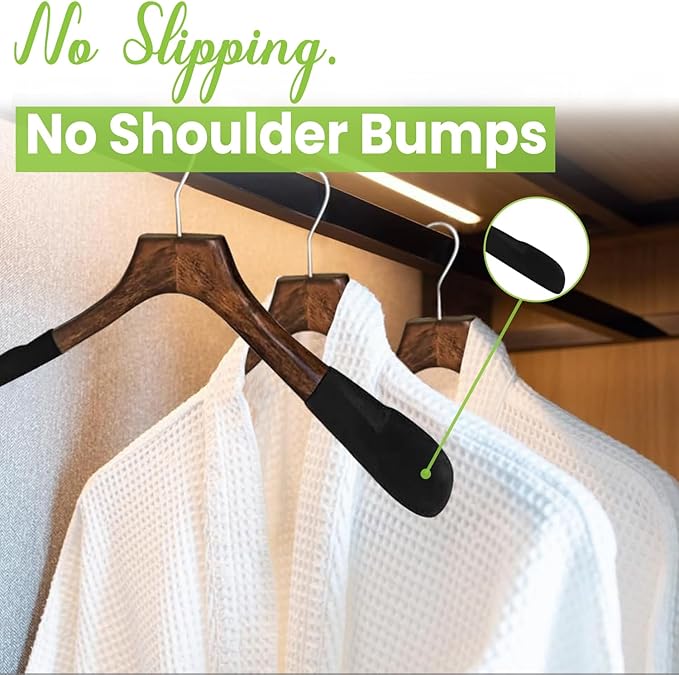 Premium Luxe Wooden Hangers for Women, Wide Shoulder Design for Dresses - Image 3