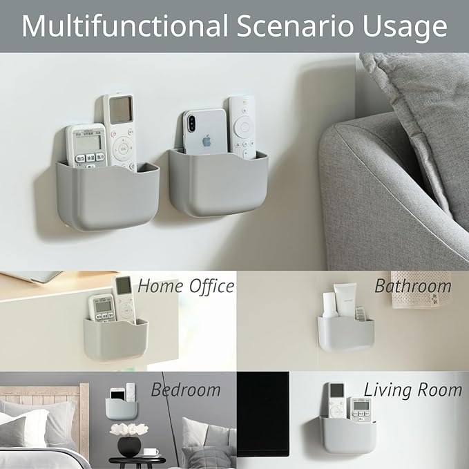 LINFIDITE 2 Pack TV Remote Holder Wall Mount Remote Control Holder - Image 6