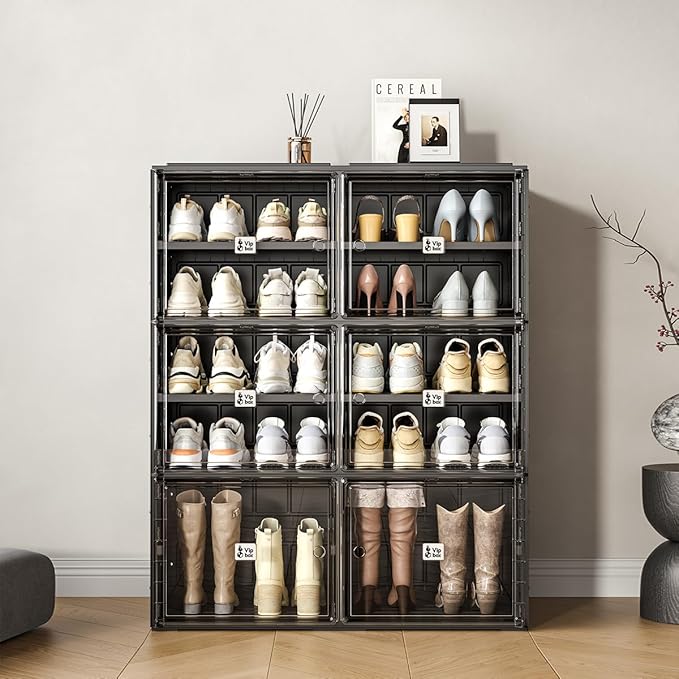 Black Shoe Rack Organizer Cabinet - Image 2