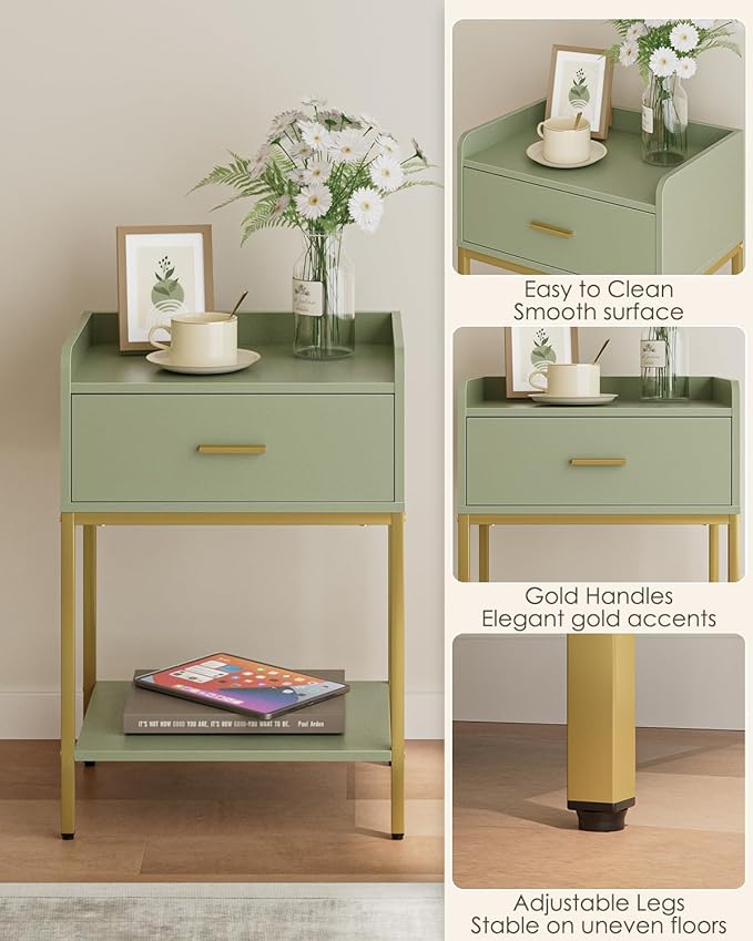 Masupu Nightstand, Bedside Table 3-Tier Modern Night Stand - Image 7