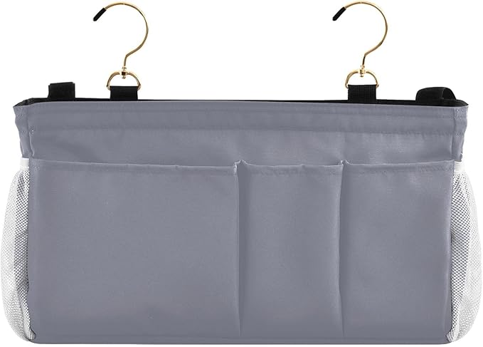 KOPIRIT Grey Bedside Caddy Storage Bag Bedside Organizer - Image 2