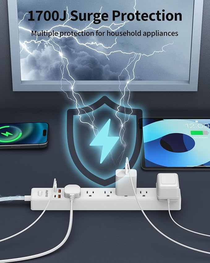 6 Ft Power Strip Surge Protector - Image 5