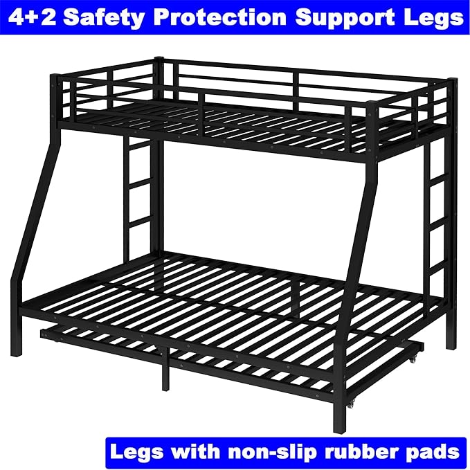 Upgraded Version Thicken Stronger Metal Heavy-Duty Twin Over Full Bunk Bed - Image 6