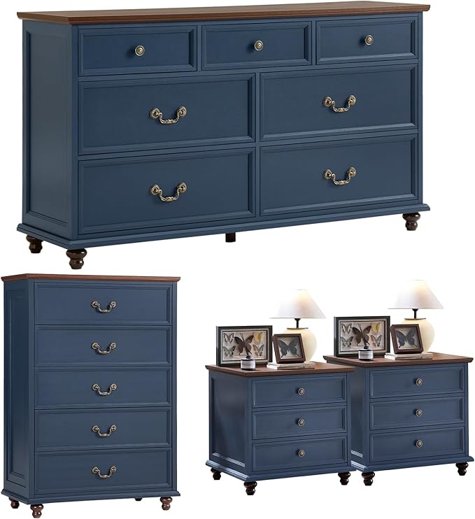 24" Wide Farmhouse Nightstand Set of 2, Farmhouse Furniture Series by Joaxswe