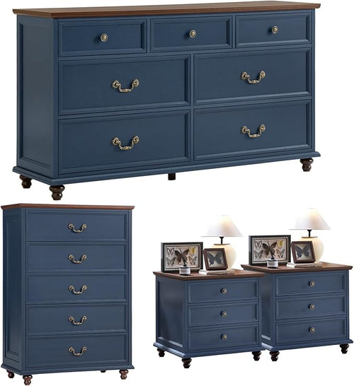 24" Wide Farmhouse Nightstand Set of 2, Farmhouse Furniture Series by Joaxswe