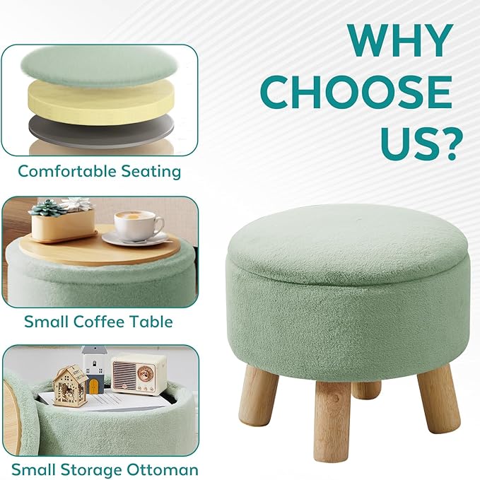 FIMIVIBI Small Foot Stool Ottoman - Image 3