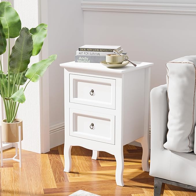 Bonnlo White Nightstands Set of 2, Tool-Free Setup Nightstand, 2 Drawer Night - Image 8