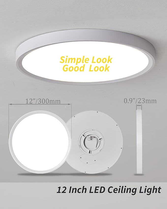 6pack 12 Inch Flush Mount Ceiling Light, 24w Led Ceiling Light, - Image 6