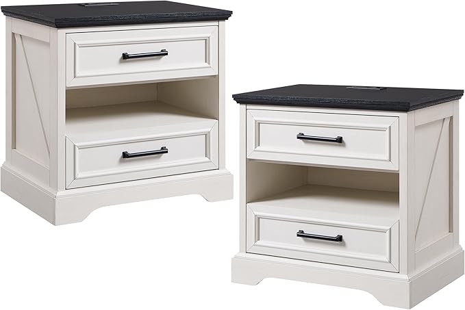 ACCOHOHO 24" Farmhouse Nightstand Set of 2 by ACCOHOHO