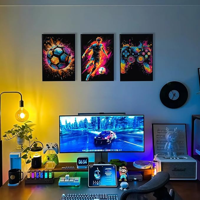 Canvas Wall Art Poster Decor, Paintings Art Game Controller Color Splash Ink - Image 5