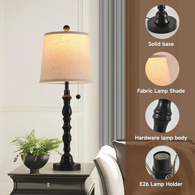 Terpsichore Lamps for Living Room Modern Farmhouse Table Lamp Bedside Reading - Image 6