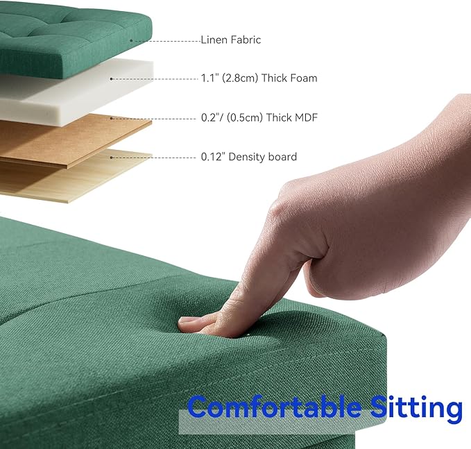 BRIAN & DANY 30 Inches Folding Storage Ottoman Bench, Ottoman - Image 4