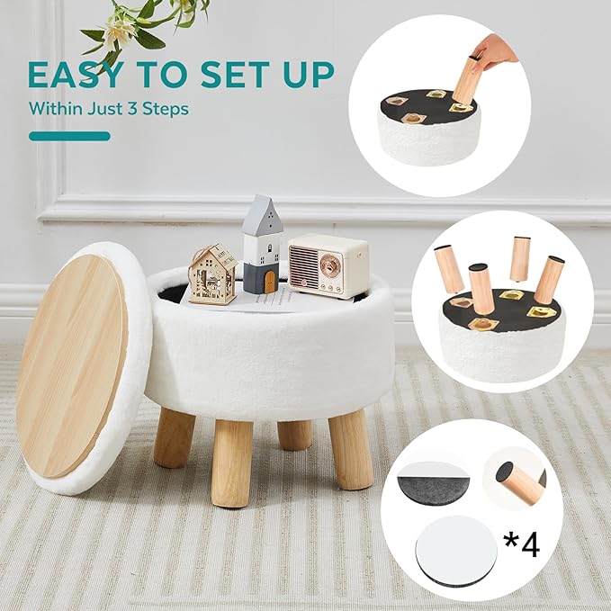 FIMIVIBI Small Foot Stool Ottoman - Image 4