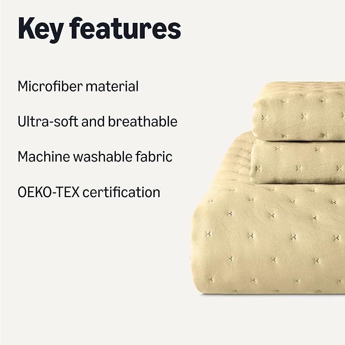 Amazon Basics Brushed Microfiber Quilt Set, Extra Soft - Image 2